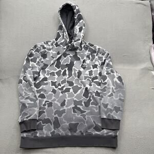 Adidas Originals Hoodie Mens Large Gray Camo Pullover Fleece Sweatshirt Trefoil